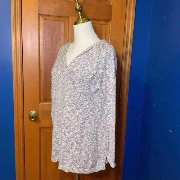 J. Jill Women's Multicolor Hooded Cotton Blend Pullover Sweater. Size Small. - Picture 2 of 9